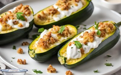 Gefüllte Zucchini mit Smetana und Käse