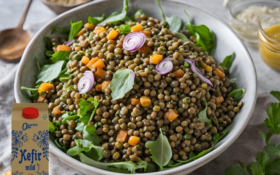 Lauwarmer Linsensalat mit Kefir-Marinade