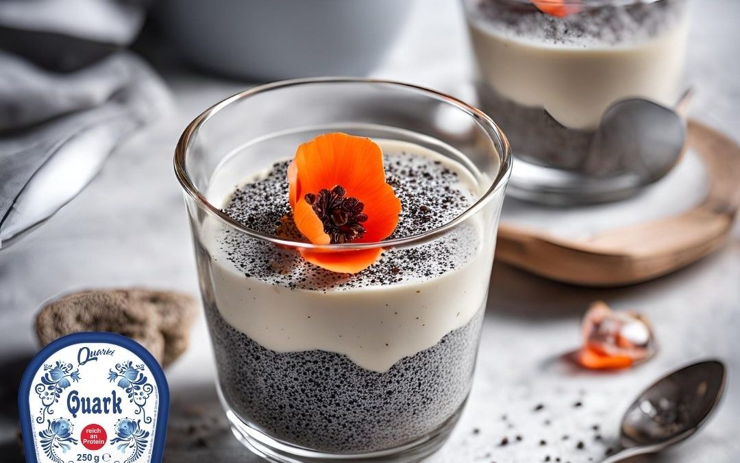 Quark-Mohn-Dessert im Glas
