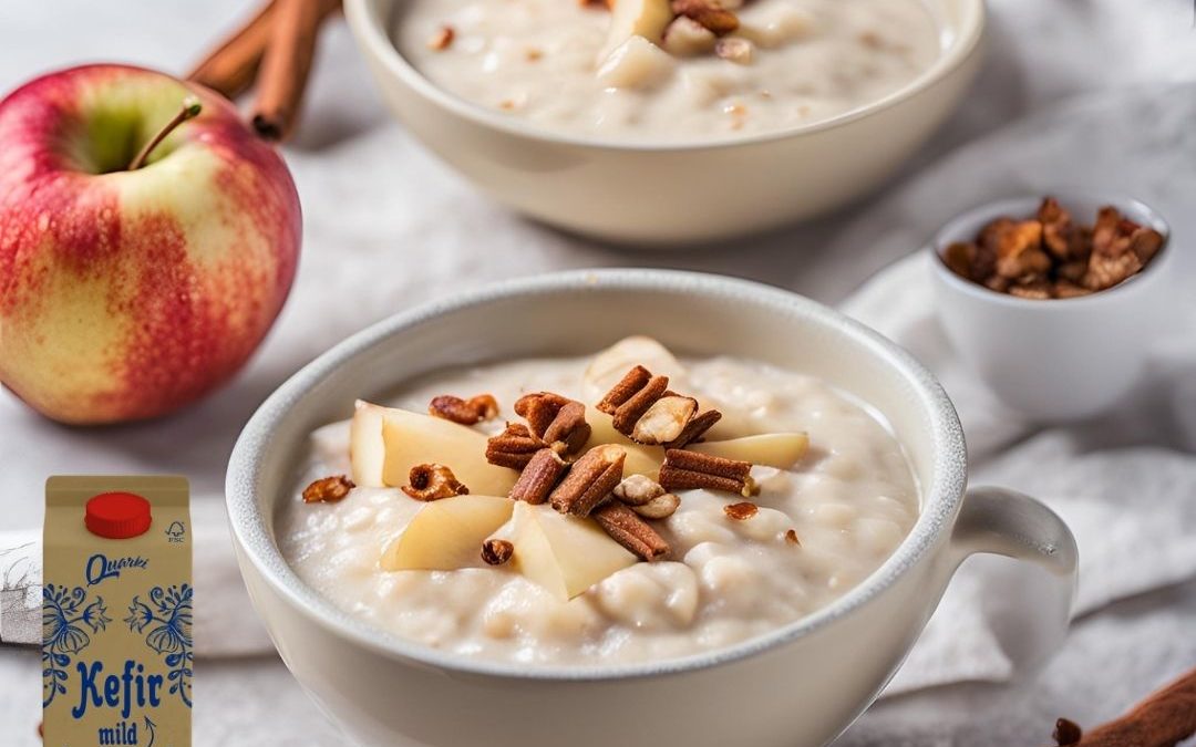 Warmer Kefir-Haferbrei mit Zimt und Apfelstückchen